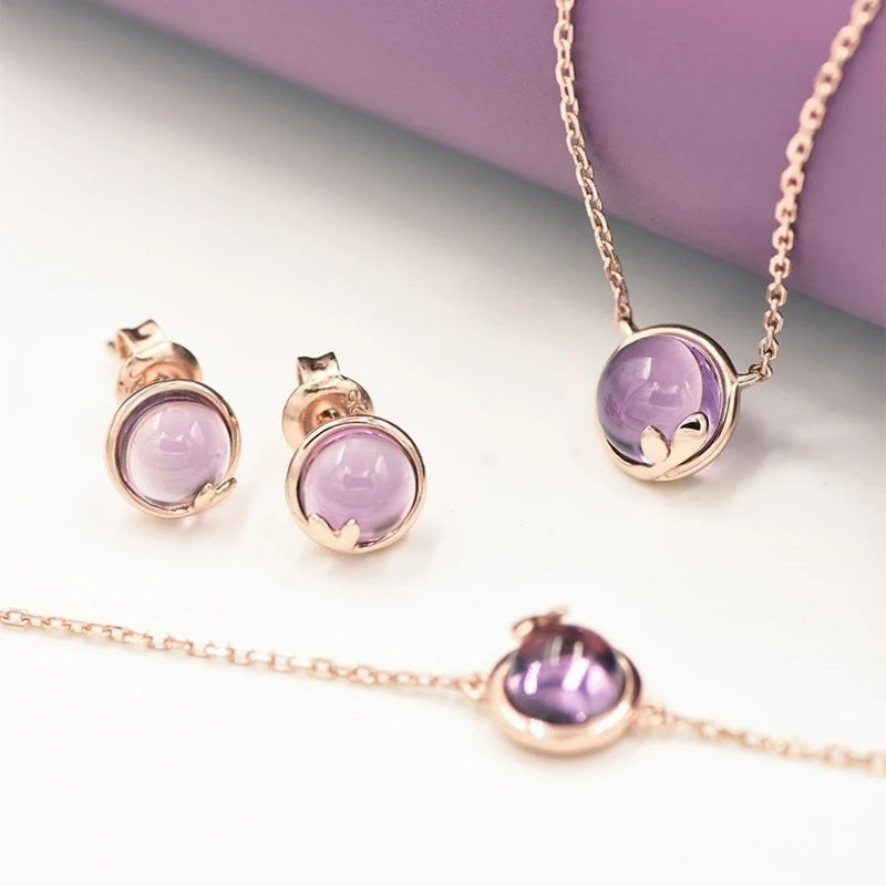 Natural Amethyst Pendant Necklace