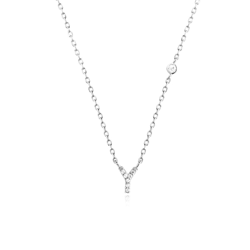 Sterling Silver Gold Letters Pendant Monogram Necklace