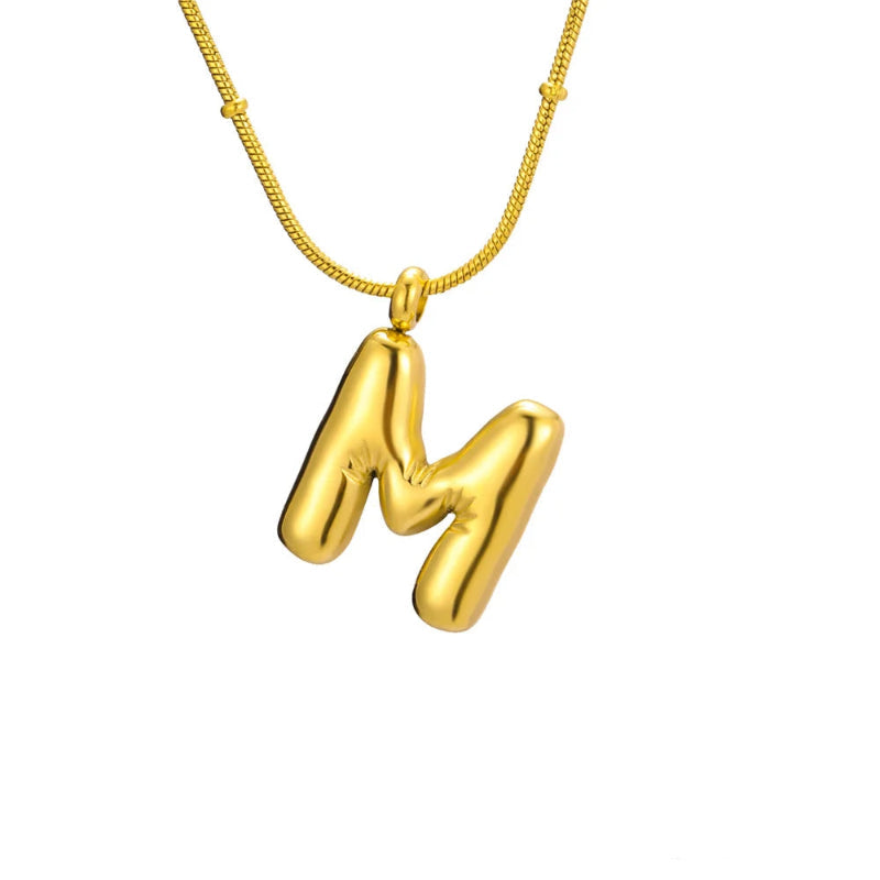 Bubble Initial M Necklace