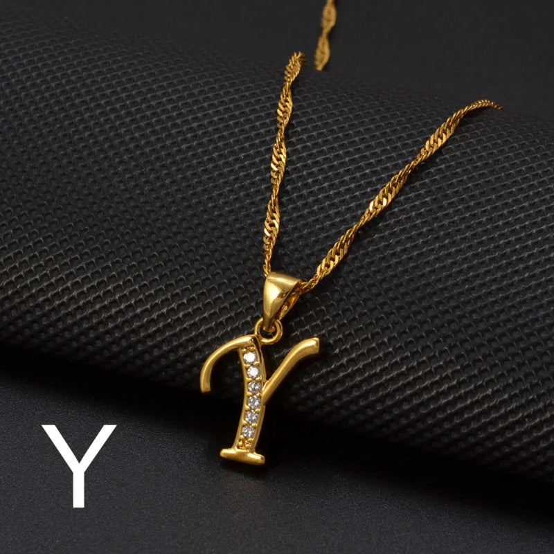 Cubic Zirconia Initial Necklace