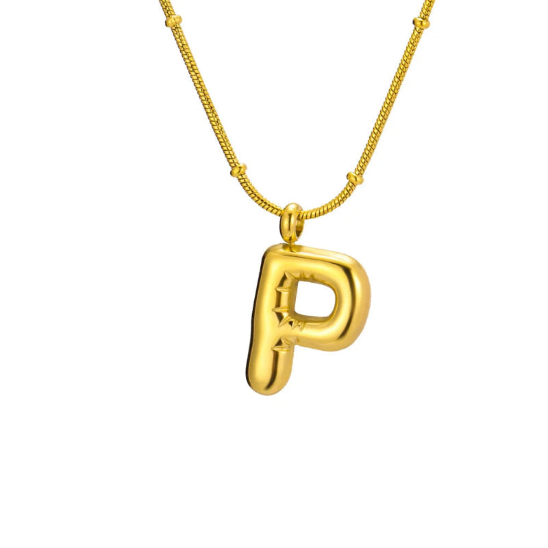 Bubble Initial P Necklace