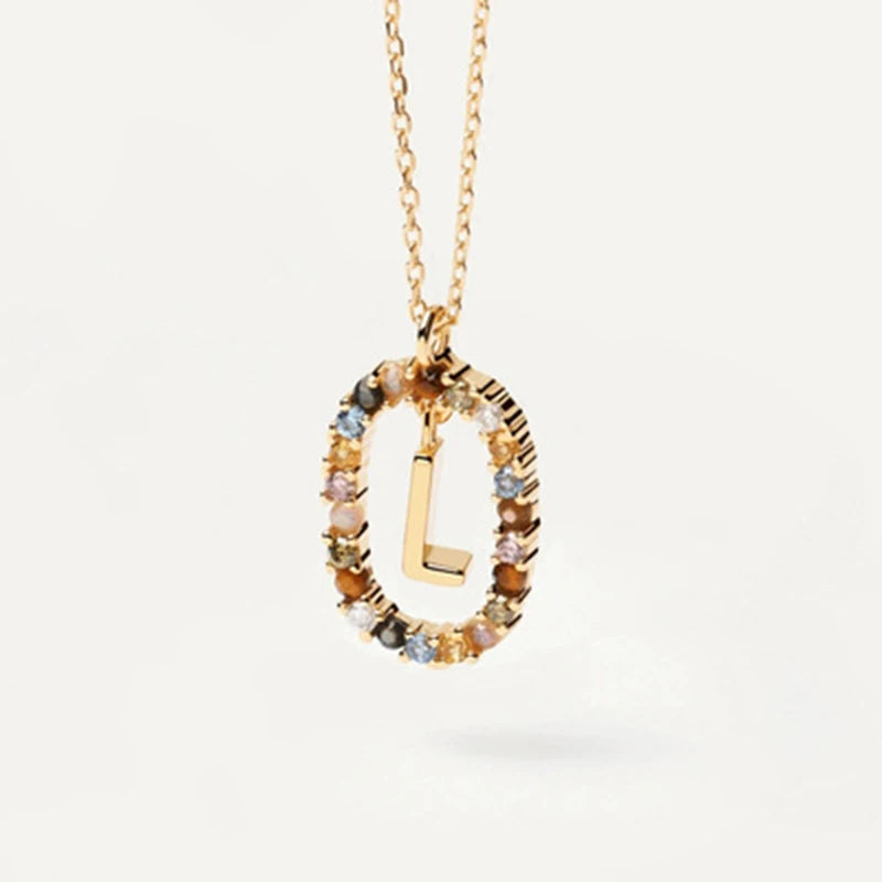 Coloured Zircon Letter Necklace