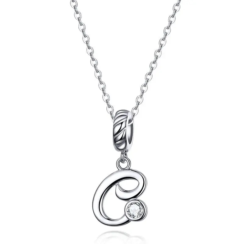 Vintage Initial Letter Charm Necklace
