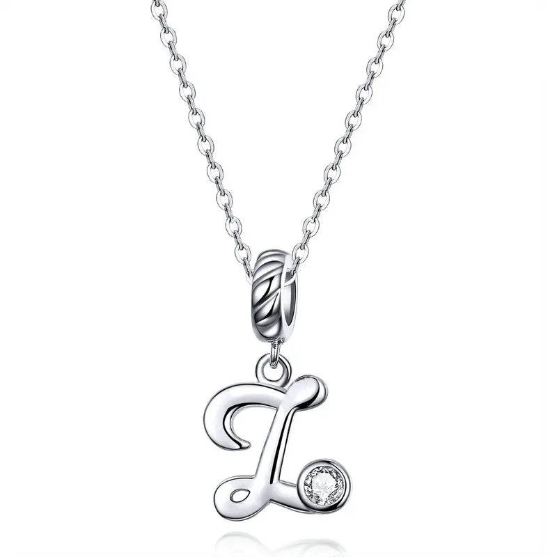 Vintage Initial Letter Charm Necklace