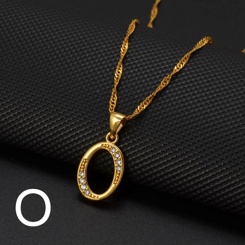 Cubic Zirconia Initial Necklace