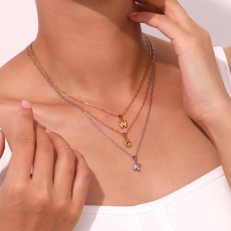 Mini Bubble Up Initial Necklace