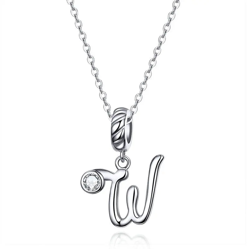 Vintage Initial Letter Charm Necklace