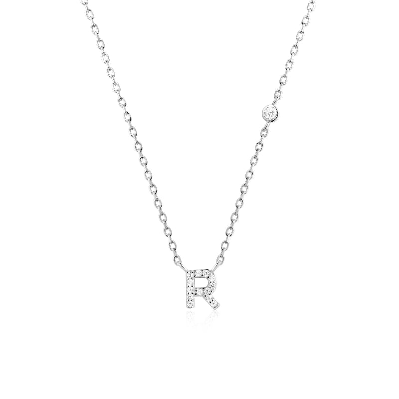 Sterling Silver Gold Letters Pendant Monogram Necklace