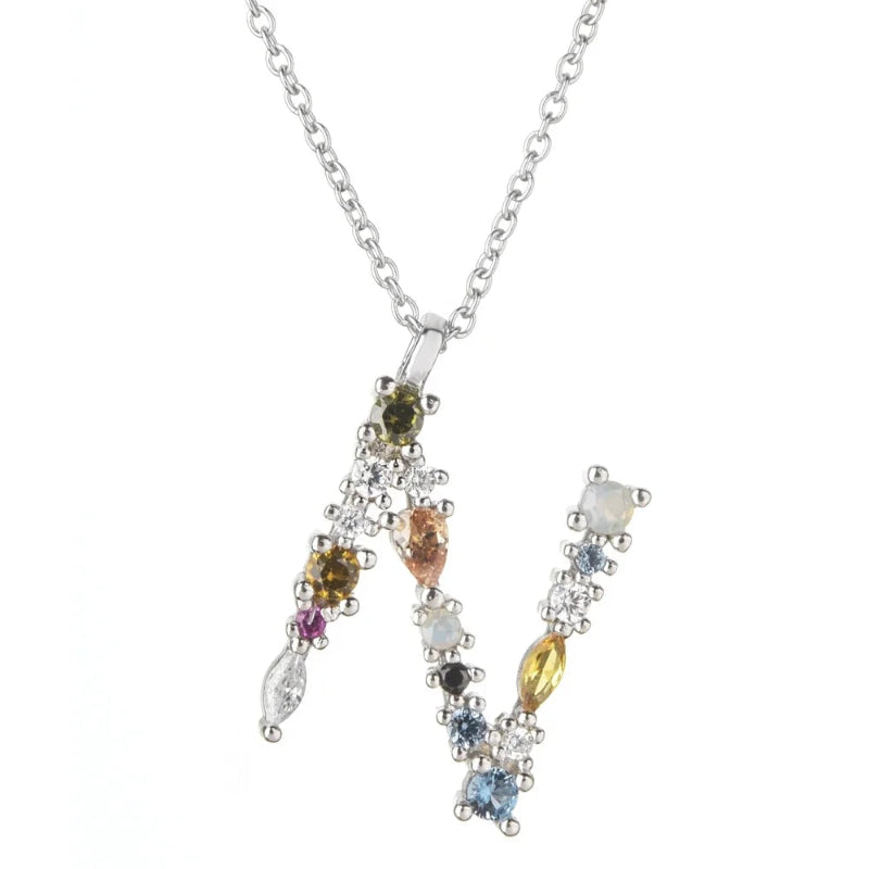 Colorful Initial N Necklace