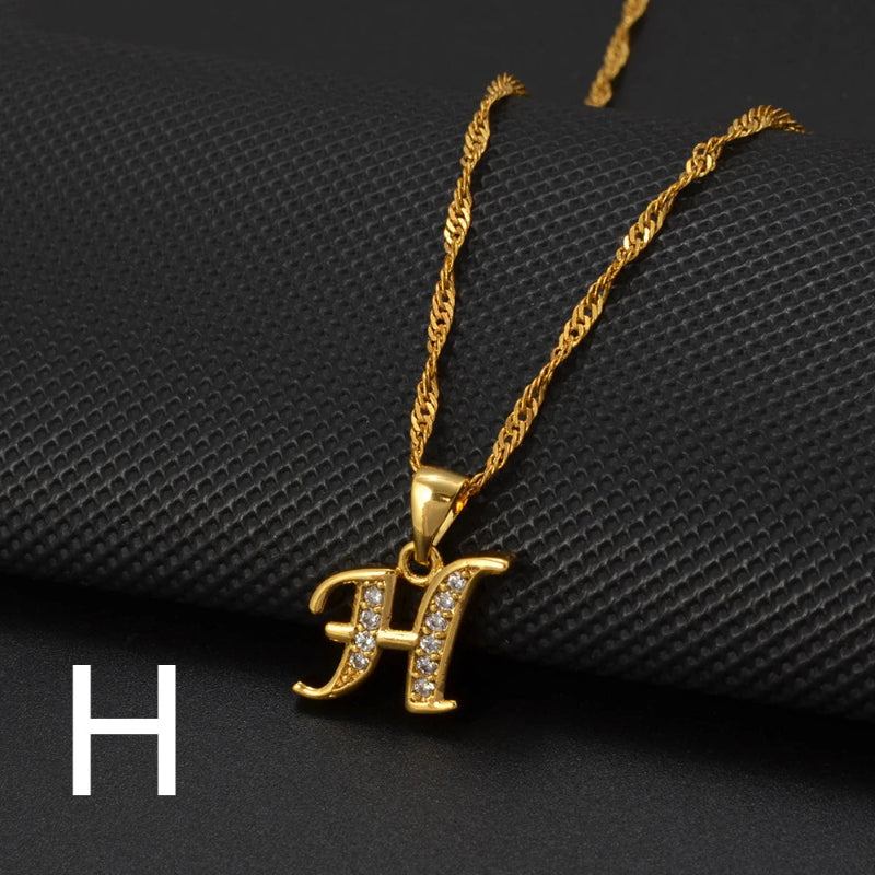 Cubic Zirconia Initial Necklace
