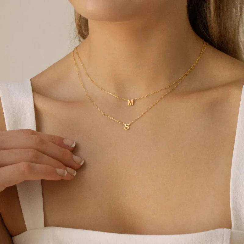 Neo Gothic Initial Letter Necklace