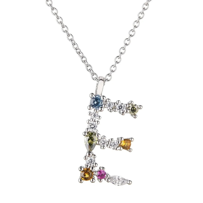 Colorful Initial E Necklace