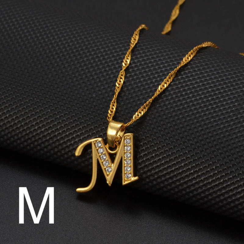 Cubic Zirconia Initial Necklace