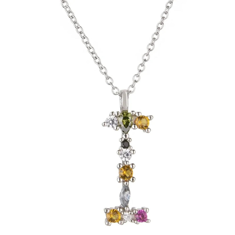 Colorful Initial I Necklace