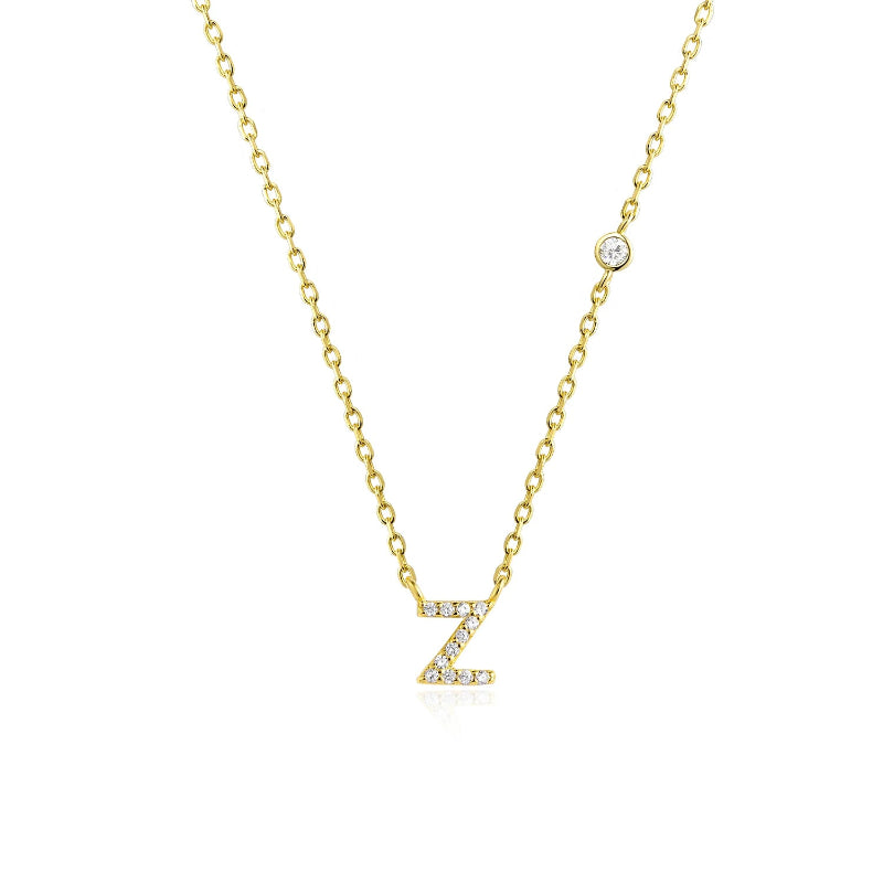 Sterling Silver Gold Letters Pendant Monogram Necklace