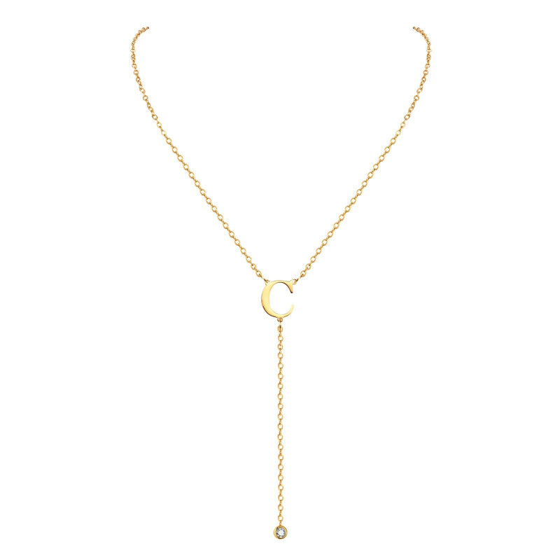 Lariat Initial Necklace