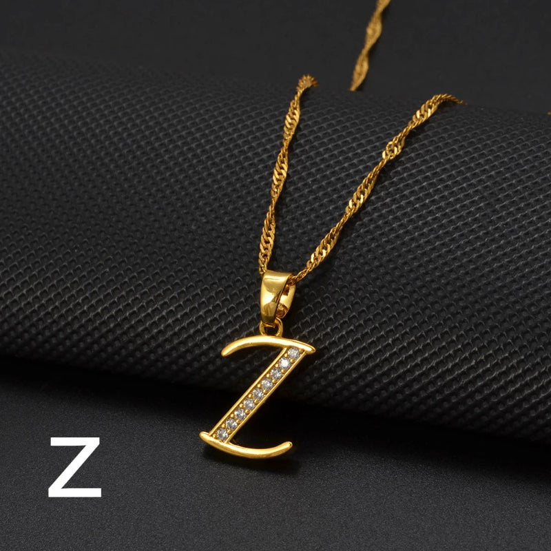 Cubic Zirconia Initial Necklace
