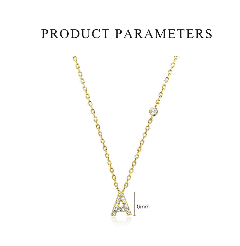 Sterling Silver Gold Letters Pendant Monogram Necklace