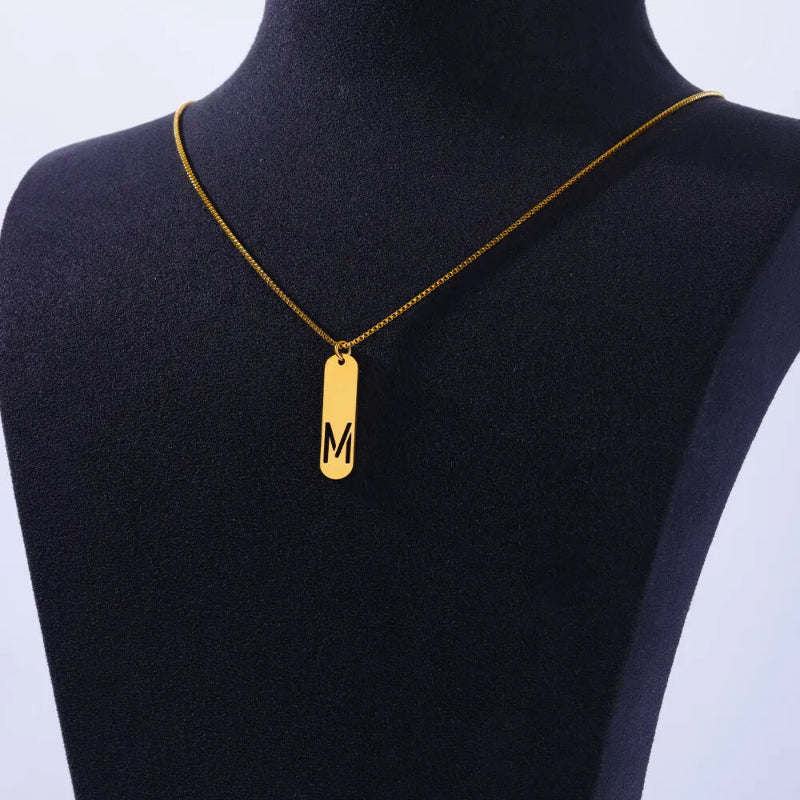 Hollow Initial Necklace