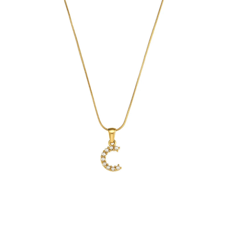 Pearl Initial Necklace