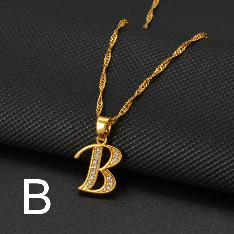 Cubic Zirconia Initial Necklace