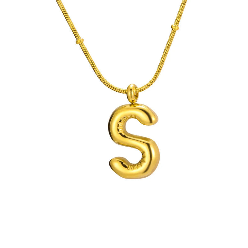 Bubble Initial S Necklace