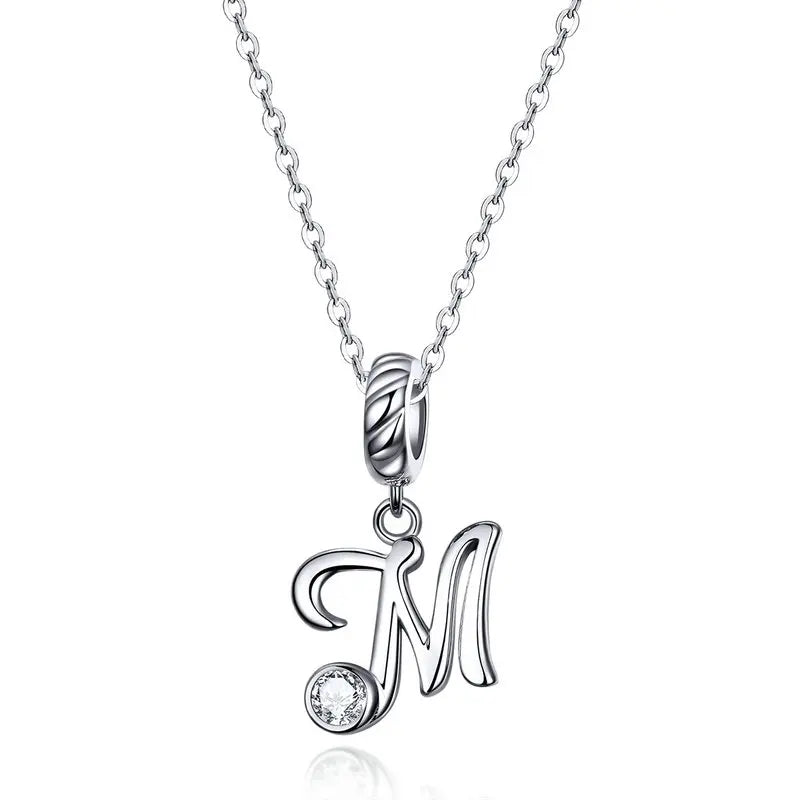 Vintage Initial Letter Charm Necklace