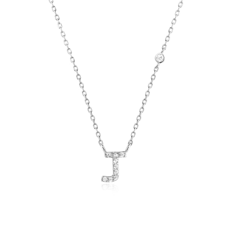 Sterling Silver Gold Letters Pendant Monogram Necklace