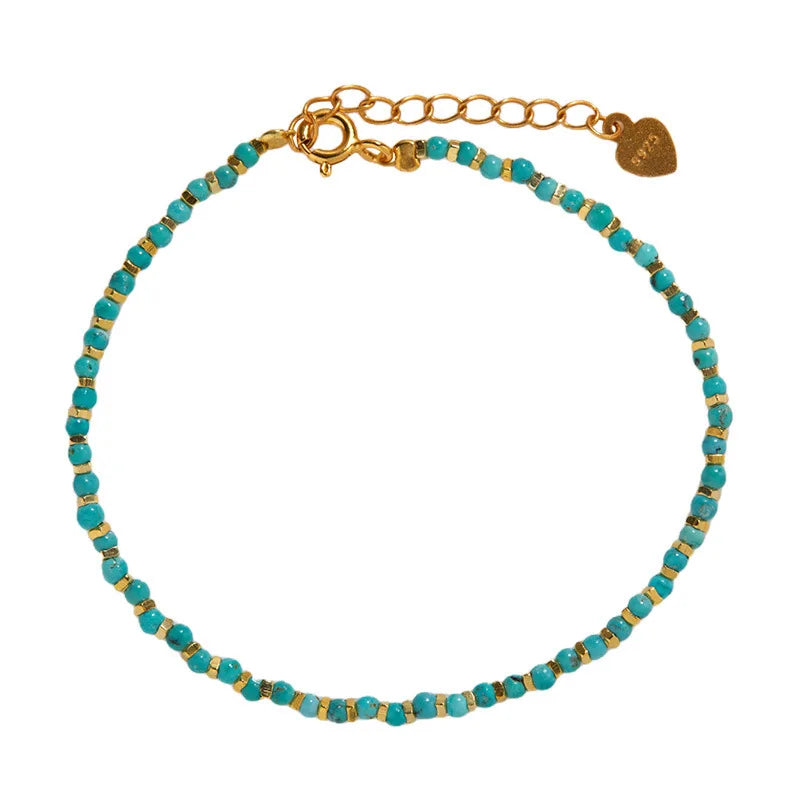 Natural Pearl Turquoise Tourmaline Strand Bracelet