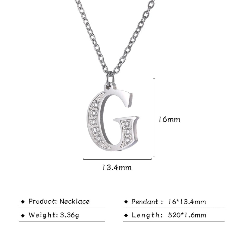 Initial Necklace With Dazzling Zircon
