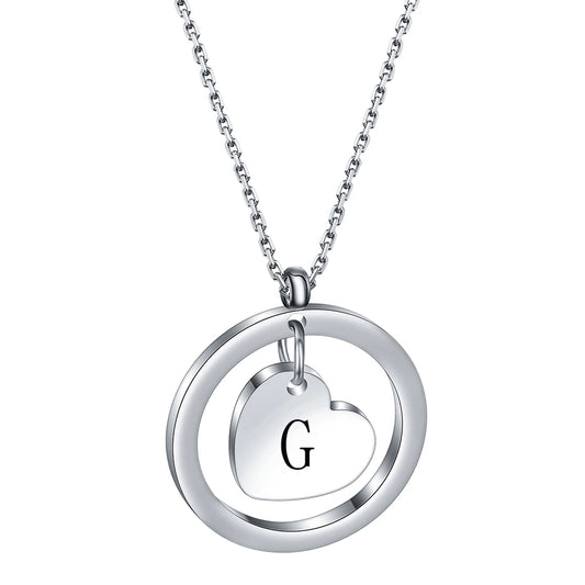Dangle Heart Initial G Necklace