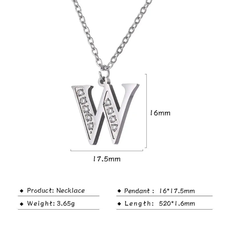 Initial Necklace With Dazzling Zircon
