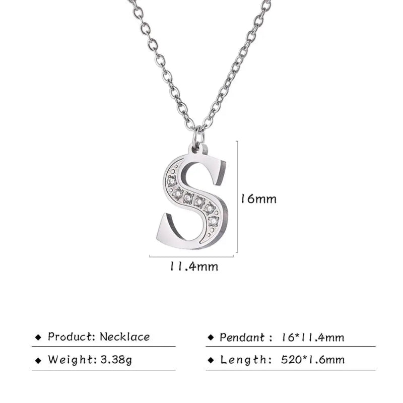 Initial Necklace With Dazzling Zircon