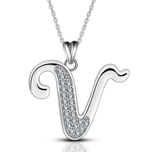 Glamorous Initial V Necklace