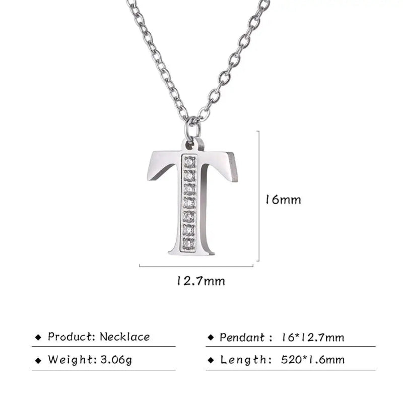 Initial Necklace With Dazzling Zircon