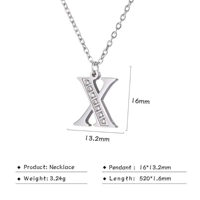 Initial Necklace With Dazzling Zircon