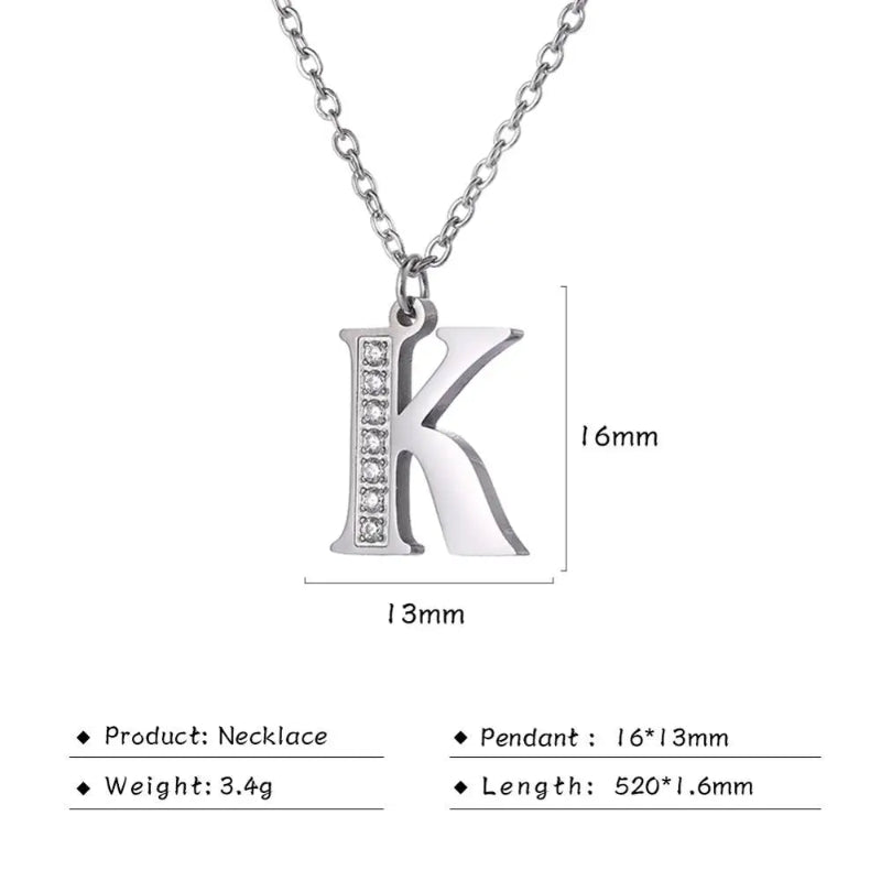Initial Necklace With Dazzling Zircon