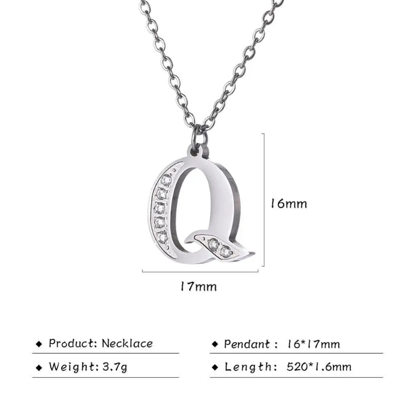 Initial Necklace With Dazzling Zircon