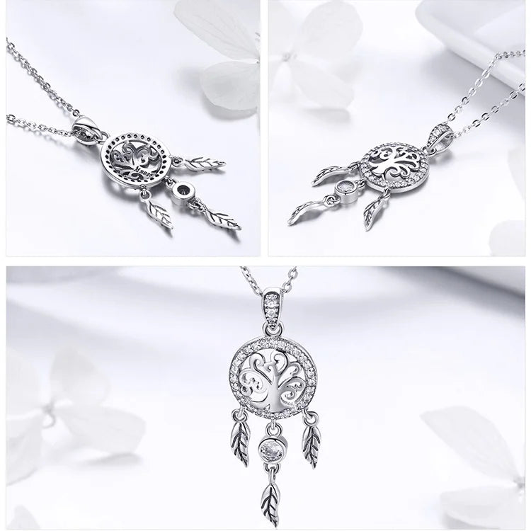 Tree of Life Dream Catcher Pendant Necklace
