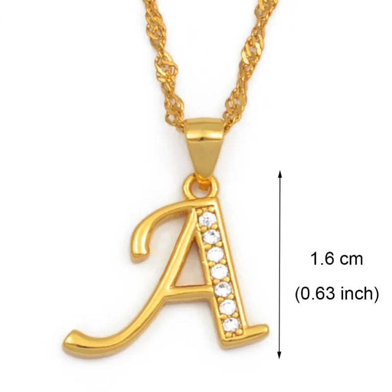 Cubic Zirconia Initial Necklace