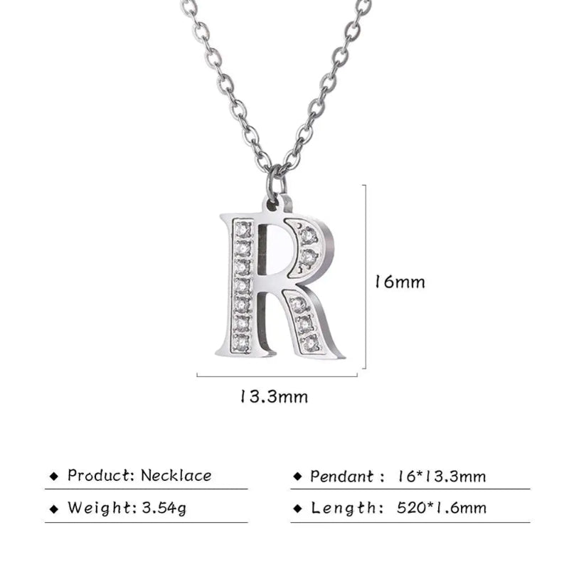 Initial Necklace With Dazzling Zircon