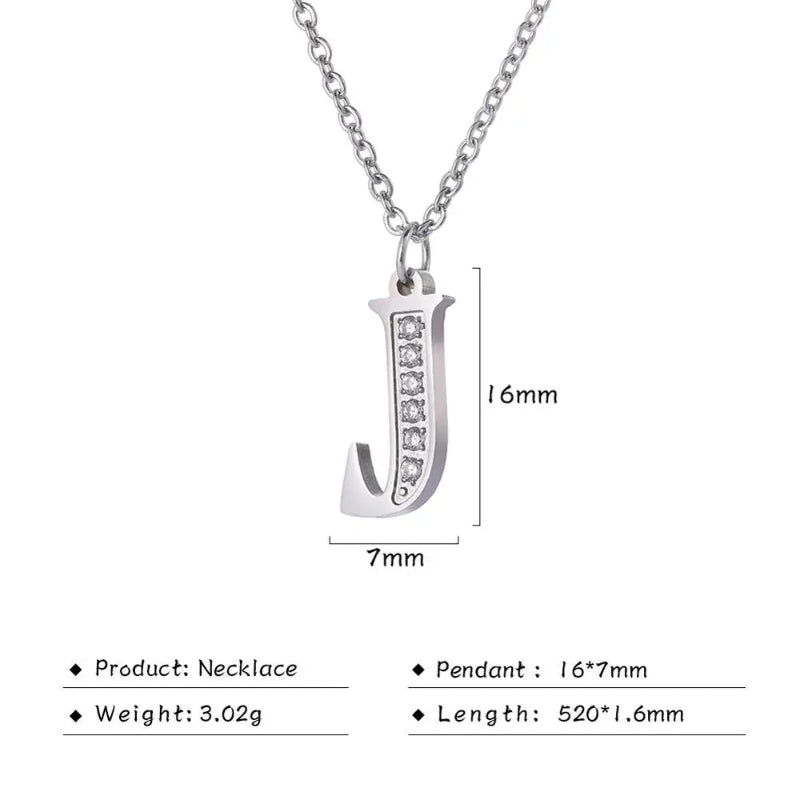 Initial Necklace With Dazzling Zircon