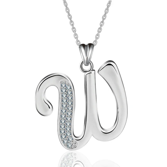 Glamorous Initial W Necklace