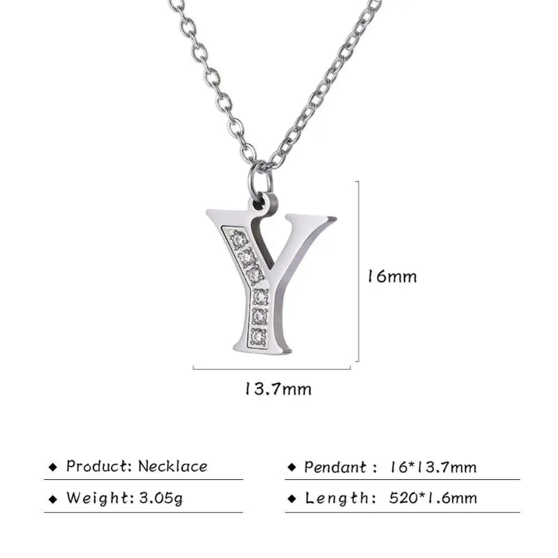 Initial Necklace With Dazzling Zircon
