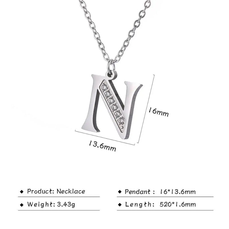 Initial Necklace With Dazzling Zircon