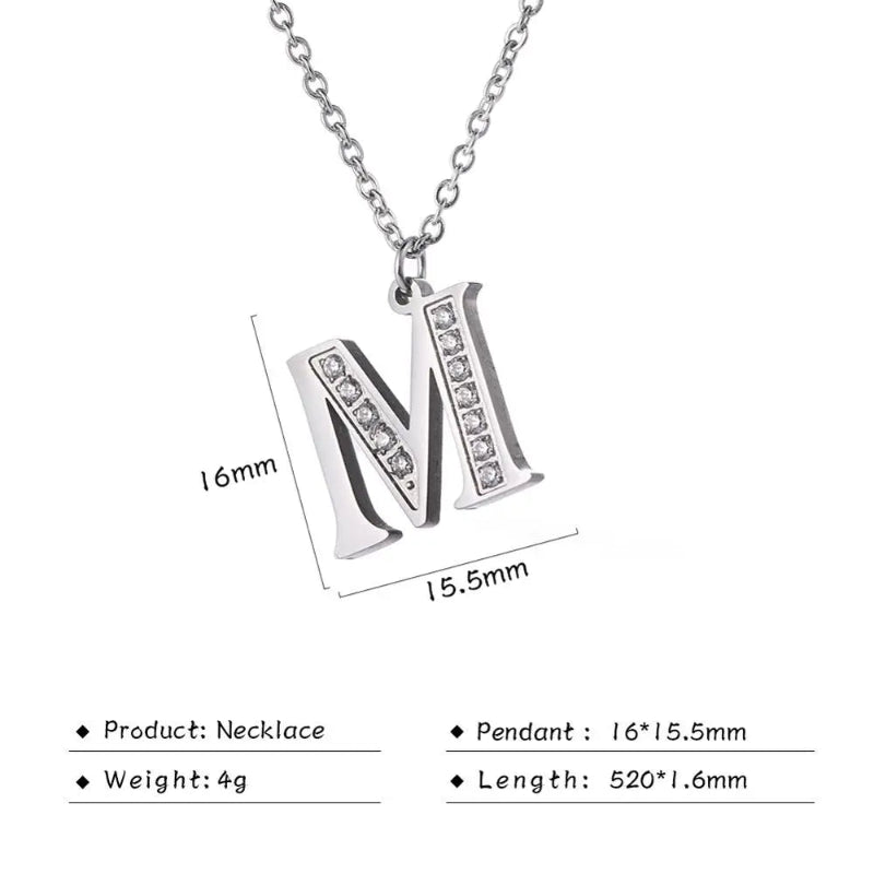 Initial Necklace With Dazzling Zircon