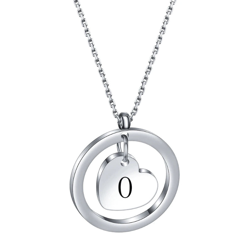 Dangle Heart Initial Necklace