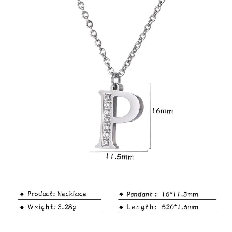 Initial Necklace With Dazzling Zircon
