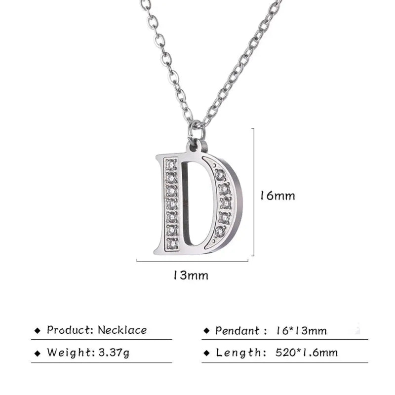 Initial Necklace With Dazzling Zircon