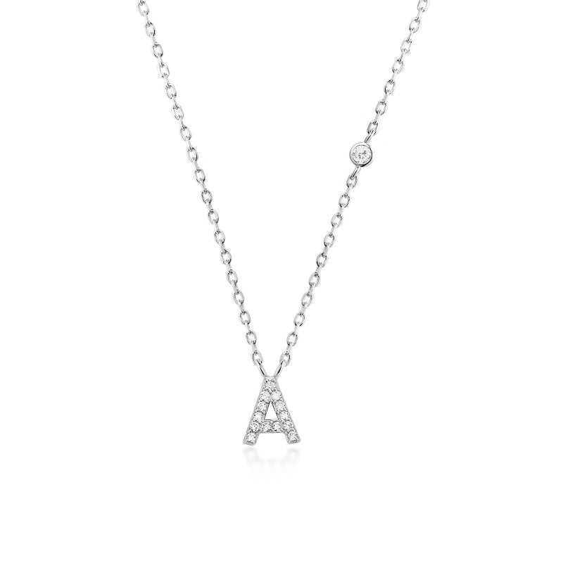 Sterling Silver Gold Letters Pendant Monogram Necklace